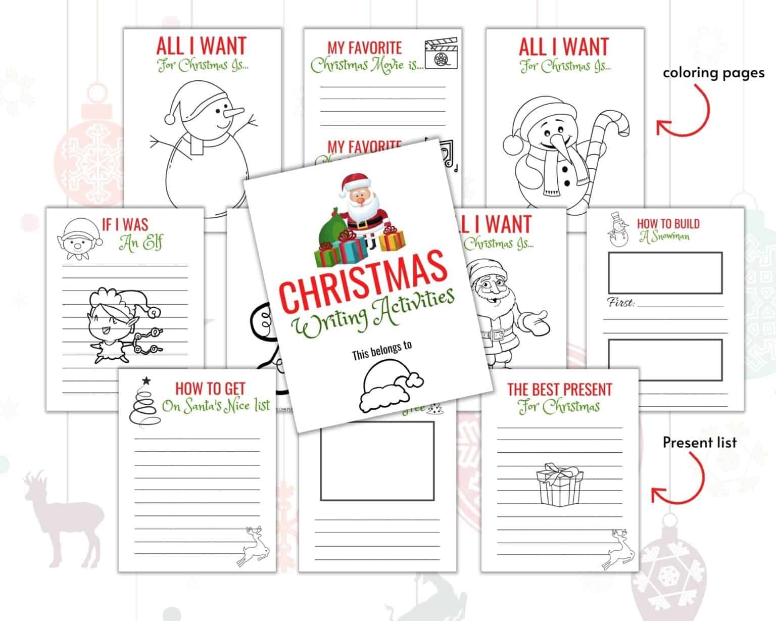 Christmas Writing Worksheets One Perfectly Imperfect Mom